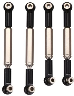 AU04 -4 Stuks Metalen Voor En Achter Zeshoekige Tie Rod Onderdelen Voor C14 C24 Semi Truck Model Auto zwart