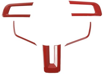 AU05 -5Pcs Auto Rode Stuurwiel Trim Frame Cover Voor Ford Mustang