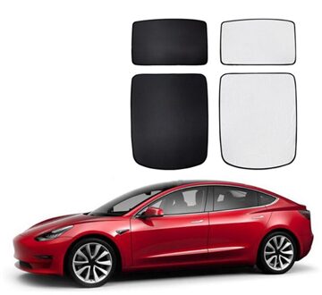 AU05-Auto Voor Achter Volledige Zonnedak Zonnescherm Uv Stralen Bescherming Venster Schaduw Met Isolatie Film Voor Tesla Model 3