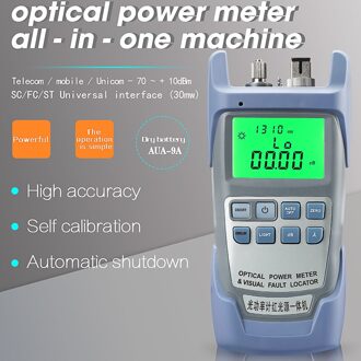 AUA-9A Alle-In-Een Optische Power Meter Met Visual Fault Locator Glasvezel Tester 5Km 10Km 20Km 30Km Vfl 1/10/20/30Mw