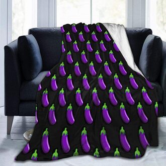 Aubergine Groente Patroon Deken Flanel Fleece Deken Zachte Microfiber Deken Voor Sofa Kantoor Bed En Reizen 50 "X 40" 150*200cm
