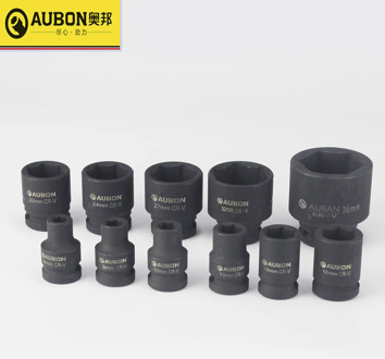 AUBON 1PCS 1/2" Standard Short Pneumatic Socket Metric Deep Wall Air Adopter Impact Socket Set Auto Repair Wrench Tool 8~36mm