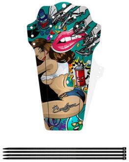 Aubtec Fiets Spatbord Carbon Fiber Patroon Kleur Dh Downhill Mountainbike Zadel Universal Modder Verwijdering Tegel Fiets Fenders