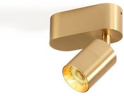 Audette 1 up Rounded Plafondlamp - 2700K - 23° - Messing frame - Met Honeycomb Goud