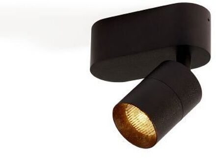 Audette 1 up Rounded Plafondlamp - 2700K - 23° - Zwart frame - Met Honeycomb