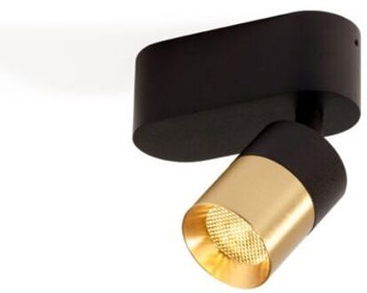 Audette-Duo up Rounded Plafondlamp - 2700K - 23 - Zwarte base & frame - Messing ring - Met Honeycomb