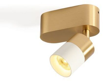 Audette-Duo up Rounded Plafondlamp - 2700K - 23° - Messing base & frame - Witte ring - Zonder Honeycomb Goud