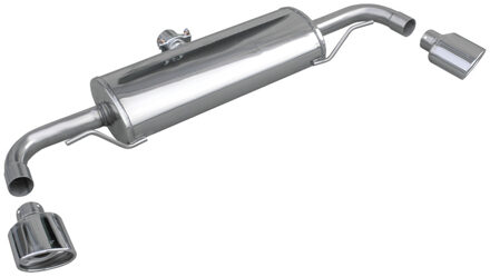 Audi 100% RVS Dubbele Sportuitlaat passend voor Audi TT 3.2 V6 Quattro (250pk) 2006- 120x80mm Oblique