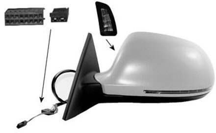 Audi Buitenspiegel links elektrisch Prim,Verw,Asf, 12pi