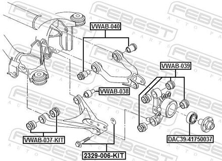 Audi Draagarmrubber VWAB037KIT