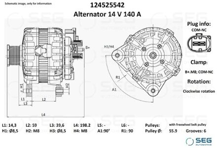 Audi Dynamo Volkswagen 140A 0124525542