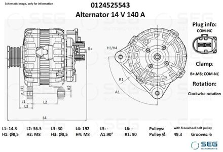 Audi Dynamo Volkswagen 140A 0124525543
