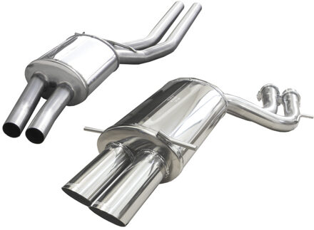 Audi InoxCar middendemper passend voor + Sportuitlaat passend voor Audi RS4 B5 2.7 BiTurbo 1998-2001 2x80 IXOVA401RA