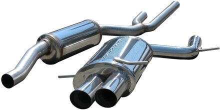 Audi InoxCar middendemper passend voor + Sportuitlaat passend voor Audi S4 B5 2.7 BiTurbo 2x80mm Racing IXOVA402RA