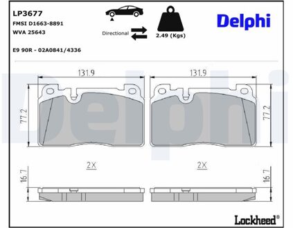 Audi Jeu De Plaquettes De Frein LP3677