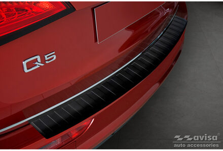Audi Matzwart RVS Bumper beschermer passend voor Audi Q5 2008-2012 & 2012- 'Ribs' AV240314
