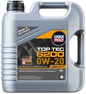 Audi Motorolie Liqui Moly Top Tec 6200 0W20 C5 4L 20788