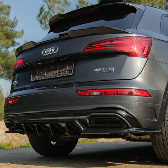 Audi Oneway Achterbumperskirt Audi Q5 (FY) S-Line Facelift 2020-2024 excl. Sportback - Glanzend zwart OWRS11054