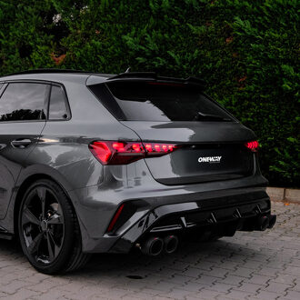Audi Oneway Achterbumperskirt (Diffuser) Audi A3 (8Y) Sportback S-Line/S3 Facelift 2025- - Glanzend zwart OWRV21056