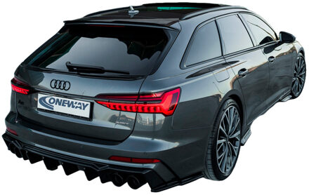 Audi Oneway Achterbumperskirt (Diffuser) passend voor Audi A6 S-Line/S6 C8 (Sedan/Avant) 2018- - Glanzend OWRV21023