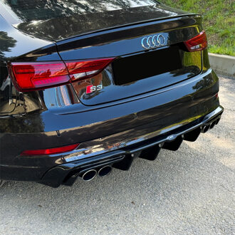 Audi Oneway Achterbumperskirt (Diffuser) passend voor Audi S3 Sedan 8V Facelift 2016-2020 OWRV21009
