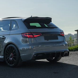 Audi Oneway Achterbumperskirts (Hoeken) passend voor Audi RS3 8V Sportback 2015-2016 - Glanzend zwart OWRS11046