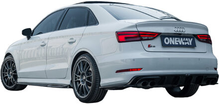 Audi Oneway Set Sideskirts passend voor Audi S3 8V/8V Facelift Sedan/Cabrio 2013-2020 - Glanzend zwart OWSS10046