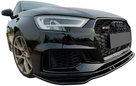 Audi Oneway Voorspoilerlip Audi RS3 8V Sedan/Sportback Facellift 2017-2020 - Versie 3 - Glanzend Zwart OWFS01143