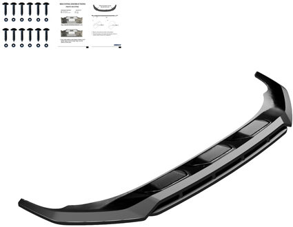 Audi Oneway Voorspoilerlip passend voor Audi Q7 S-Line MK2 Facelift 2019- - Glanzend zwart OWFS01050