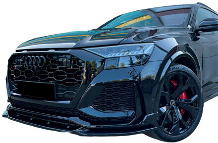 Audi Oneway Voorspoilerlip passend voor Audi RS Q8 MK1 2019-2023 - Glanzend zwart OWFS01148
