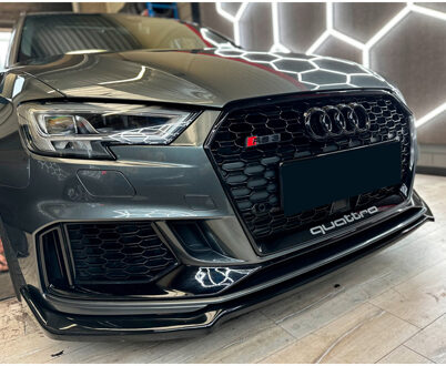 Audi Oneway Voorspoilerlip passend voor Audi RS3 8V Sedan/Sportback Facelift 2017-2020 - Glanzend zwart OWFS01031