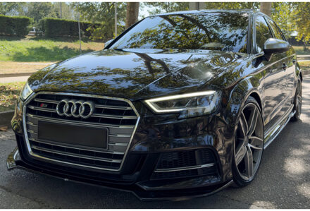 Audi Oneway Voorspoilerlip passend voor Audi S3 Sportback 8V Facelift 2016-2020 - Glanzend zwart OWFS01144