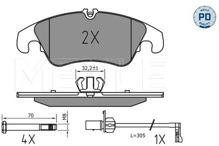 Audi Remblokkenset, schijfrem 0252225219PD
