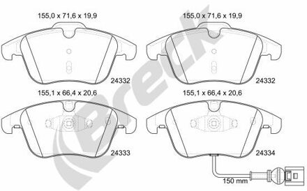 Audi Remblokkenset, schijfrem 243330070110