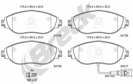 Audi Remblokkenset, schijfrem 247380055110