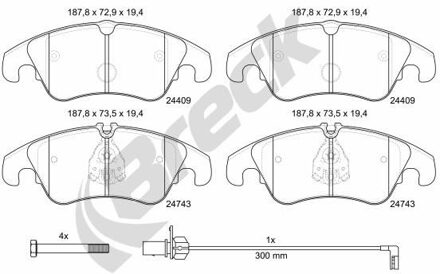 Audi Remblokkenset, schijfrem 247430055100