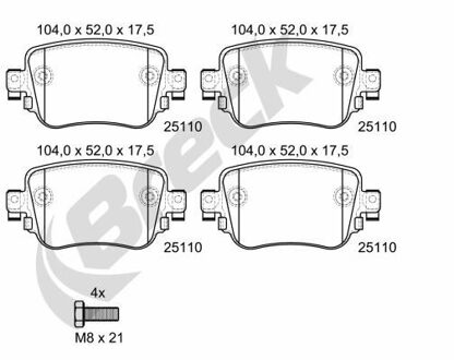 Audi Remblokkenset, schijfrem 251100070400