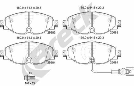Audi Remblokkenset, schijfrem 256830070100