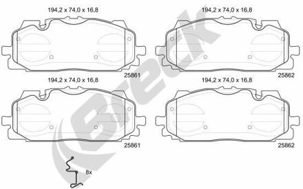 Audi Remblokkenset, schijfrem 258610055300