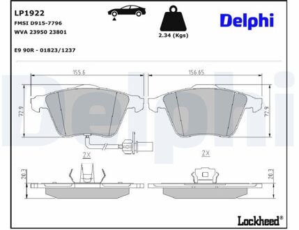 Audi Remblokkenset, schijfrem LP1922