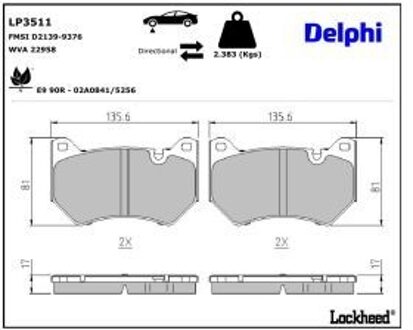 Audi Remblokkenset, schijfrem LP3511