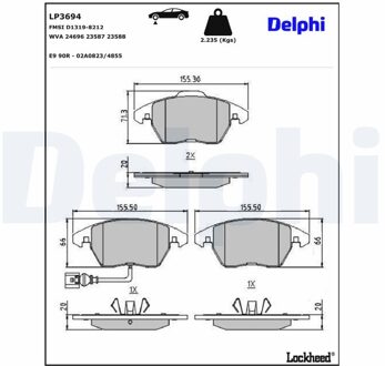 Audi Remblokkenset, schijfrem LP3694