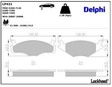 Audi Remblokkenset, schijfrem LP421