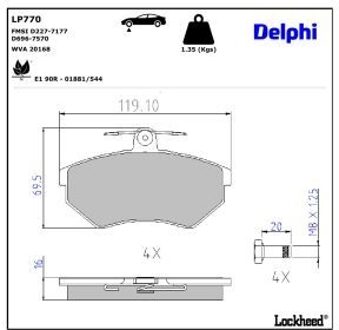Audi Remblokkenset, schijfrem LP770
