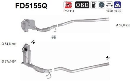 Audi Roetfilter, uitlaatinstallatie FD5155Q