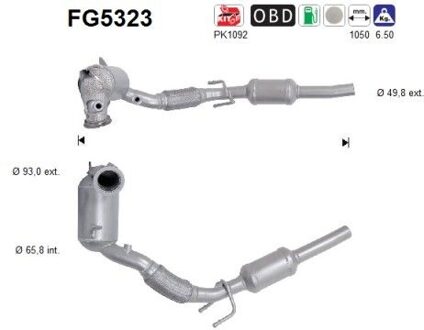 Audi Roetfilter, uitlaatinstallatie FG5323