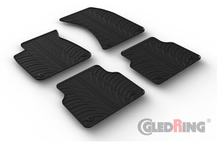 Audi Rubbermatten passend voor Audi A8 (4H) 2010-2017 (T profiel 4-delig + montageclips) GL0710