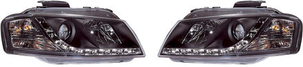 Audi Set Koplampen incl. DRL passend voor Audi A3 8P 2003-2008 - Zwart
