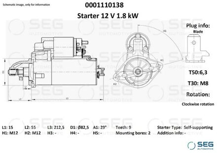 Audi Starter Audi 1.8 kw 0001110138