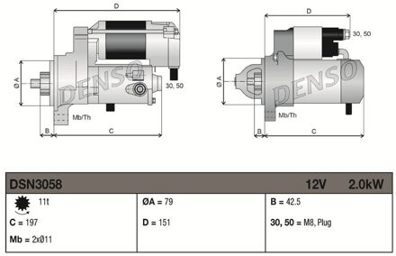 Audi Startmotor / Starter DSN3058